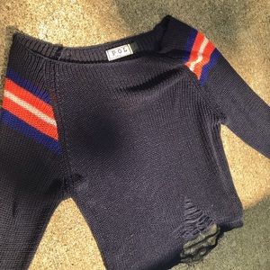 Too Cool Distressed Sweater by P O L